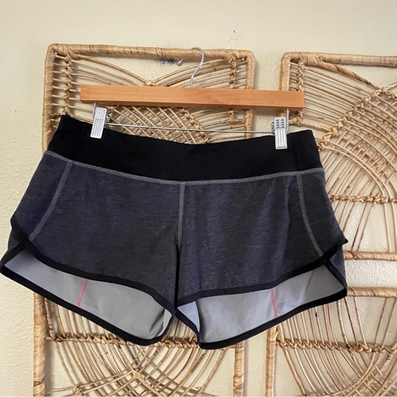 lululemon athletica Pants - Lululemon Run Speed Shorts Lined 3" Running Heather Gray Pink Women's Sz 8